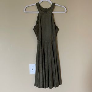 DONATED TOWARDS TORNADO RELIEF Altar’d State suede green scalloped dress!